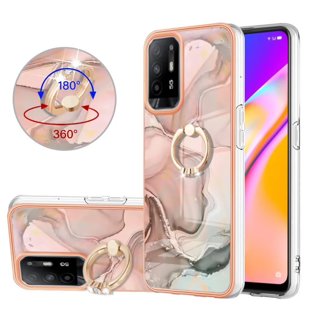 Cover Sicura OPPO A94 5G per Famiglie - Silicone con Anello Crème
