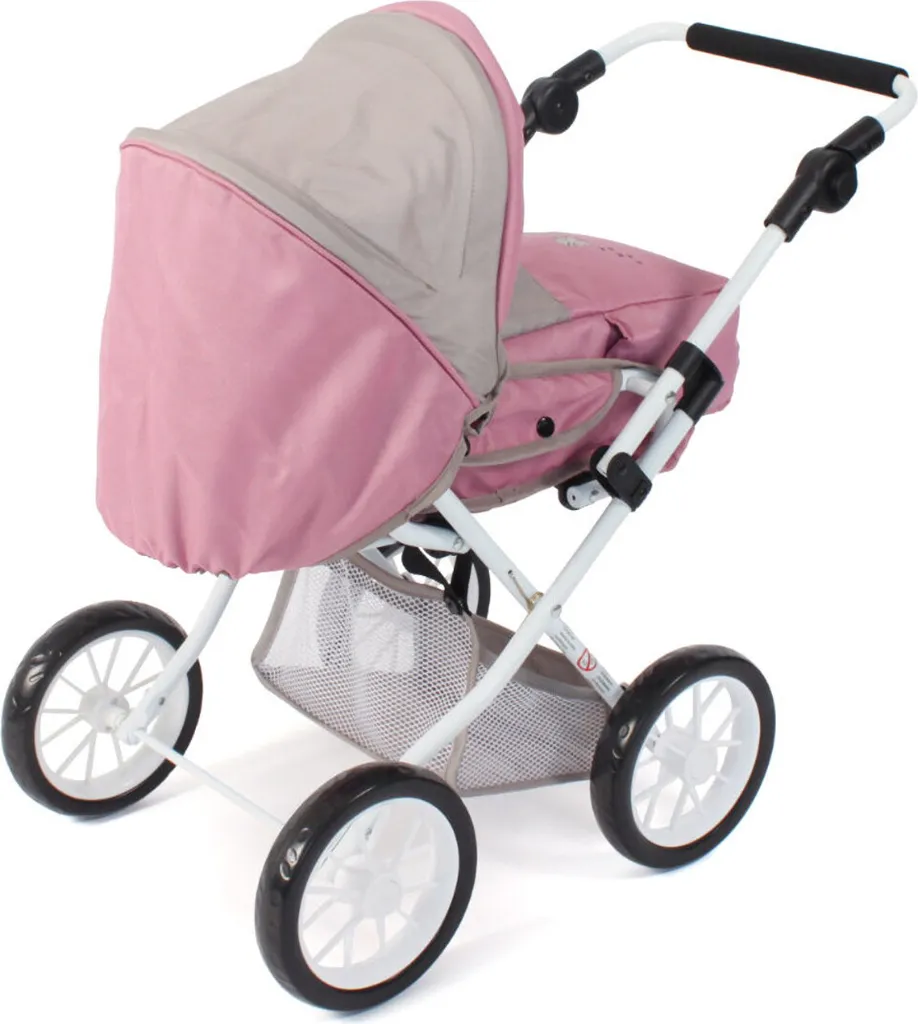 Poussette poupée LENI combinée, guidon réglable et panier, décor ours
