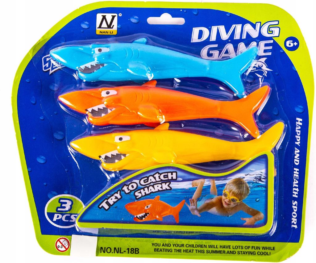 SPIELZEUG ZUM TAUCHEN HAI FÜR DAS SCHWIMMBAD 3 Stück Produktbild 