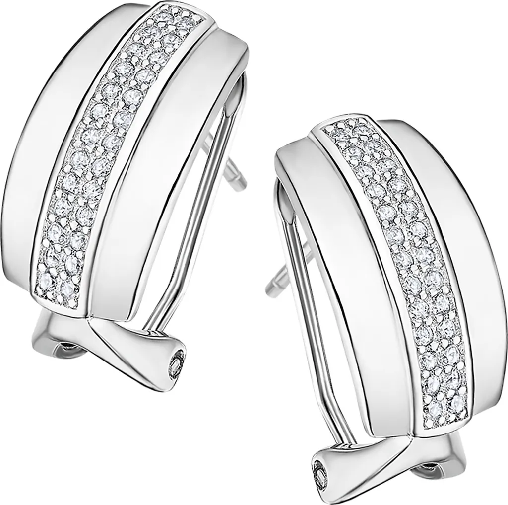 Boucles d'oreilles Lotus argent D2JLP3321-4-1 finition rhodiée pro