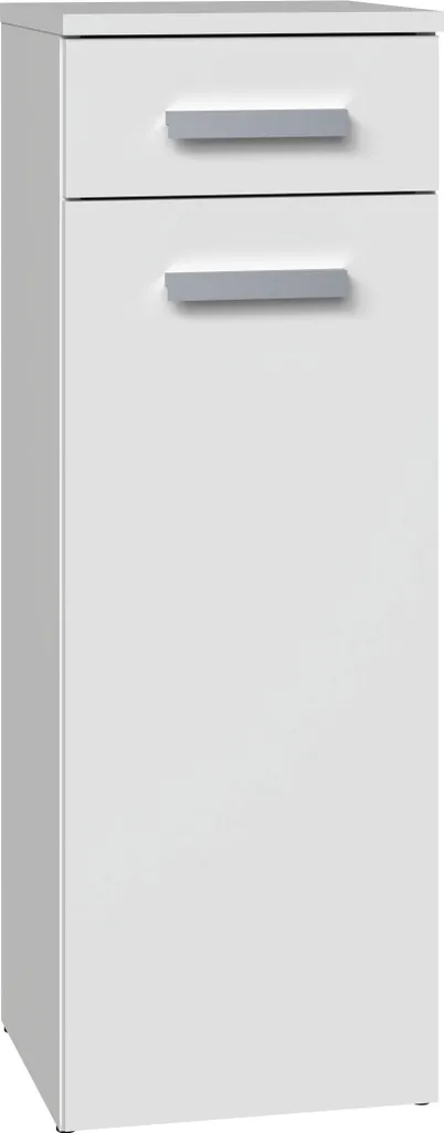 Petit meuble de salle de bain pour rangement cosmétiques blanc mat 30cm