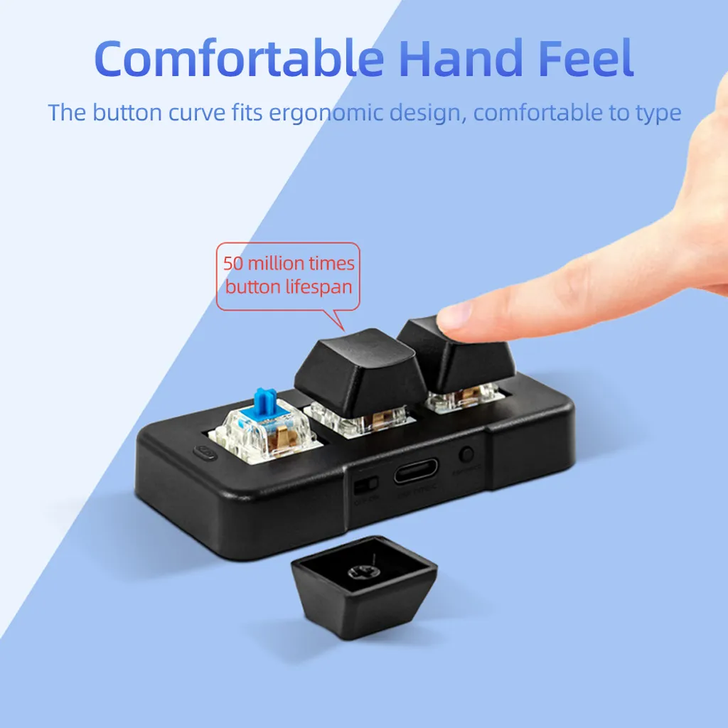 Clavier 3 touches mécanique bleu pour simplifier vos raccourcis complexes
