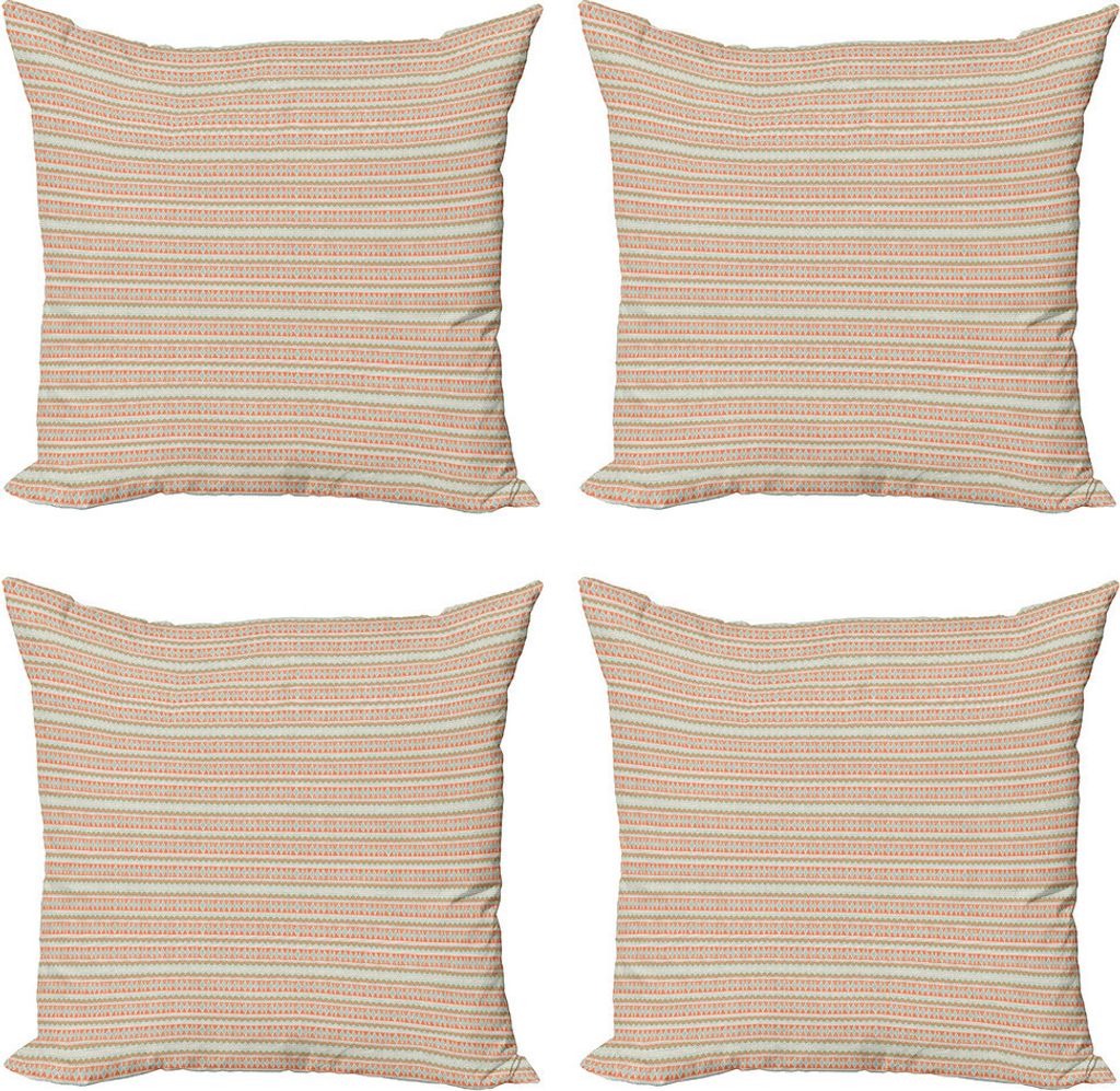 ABAKUHAUS Geometrisch Kissenbezug Set (4 Stück), Ethnische handgezeichnete Muster, Moderner Doppelseitiger Digitaldruck, 45 cm x 45 cm, Baby Blue ...