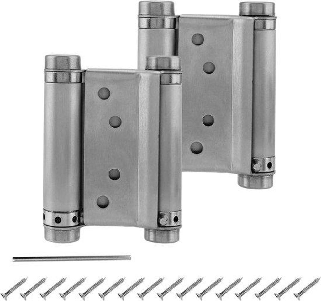 Schwingscharnier aus Stahl, 68 mm, 2er-Pack, Drehfahne-Band, für Gastronomie, bis 10 kg Belastbarkeit.