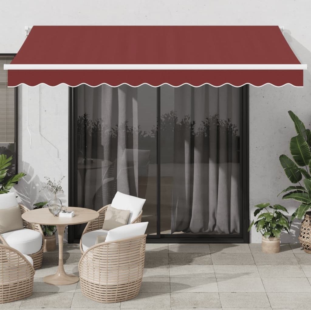 (Robust Möbel)Markise Manuell UV-beständig - Balkonmarkise/Sonnenschutz - Weinrot 350x250cm NEU367759 - Markisen