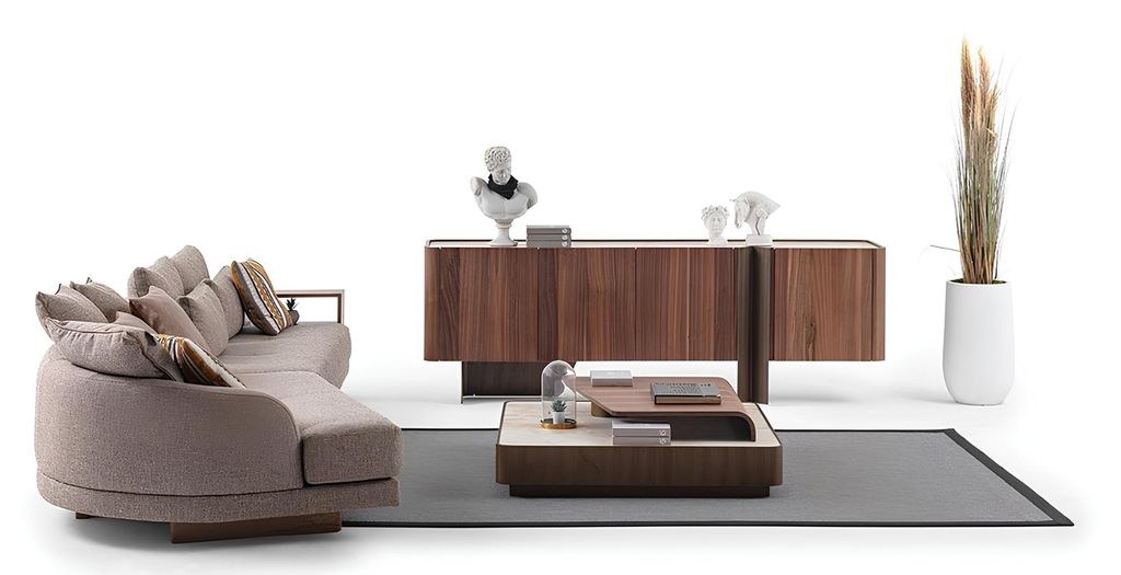Wohnzimmer Robuste Garnitur Designer 4-Sitzer Sideboard Couchtisch 3tlg