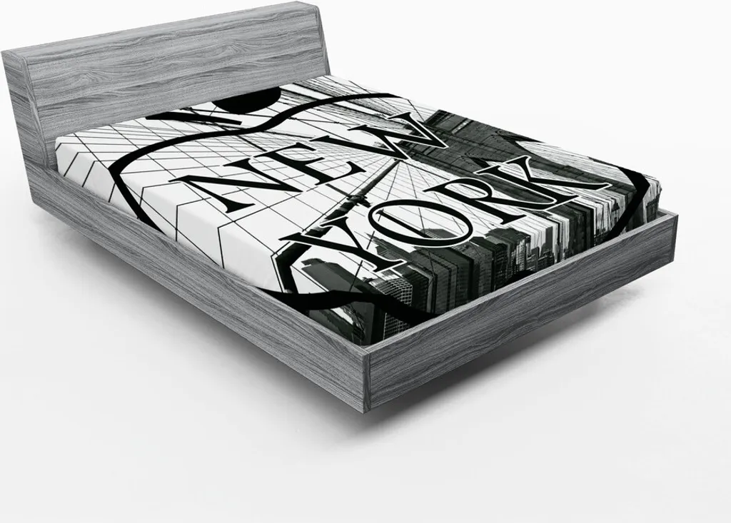 Drap-housse Motif NYC 180x200 cm avec Impression Digitale Haute Qualité