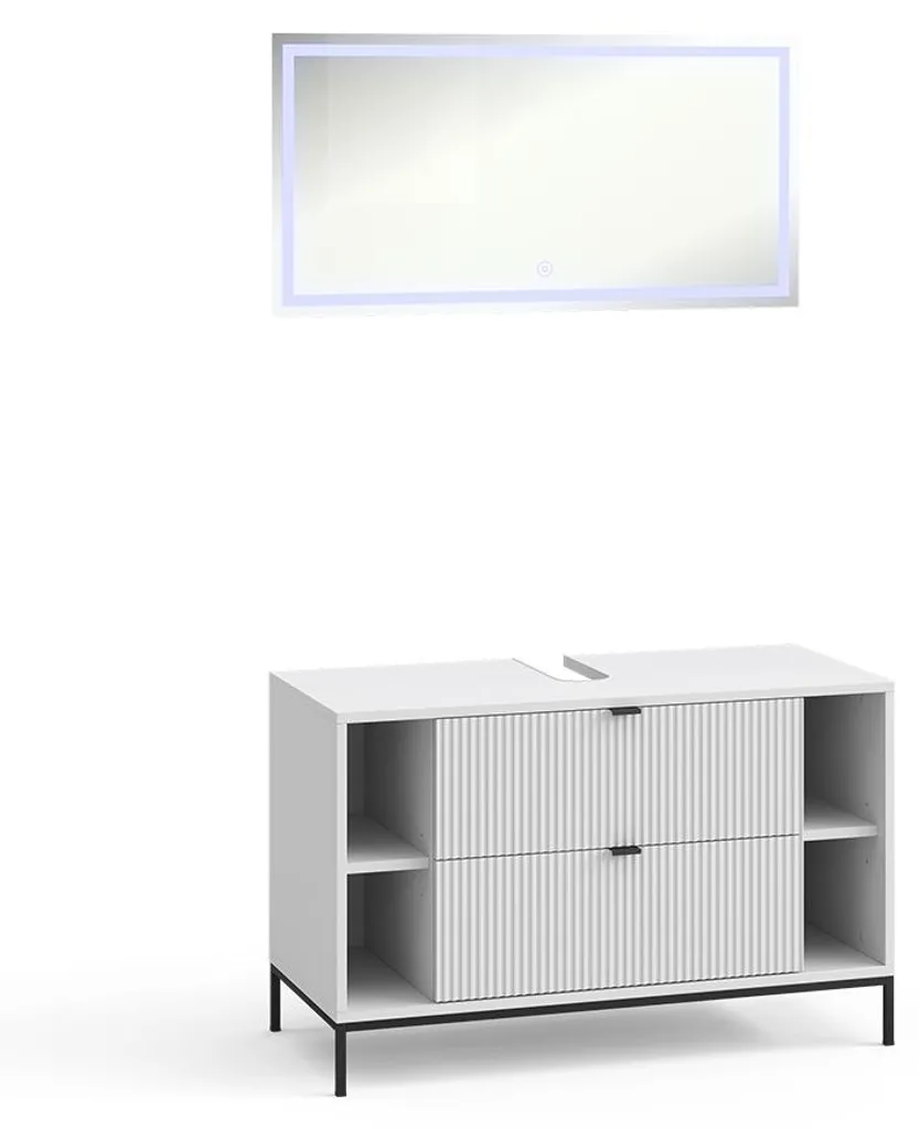 Vicco Eliza Blanc Ensemble de Meubles de Salle de Bain 2 Pièces Modèle 59678