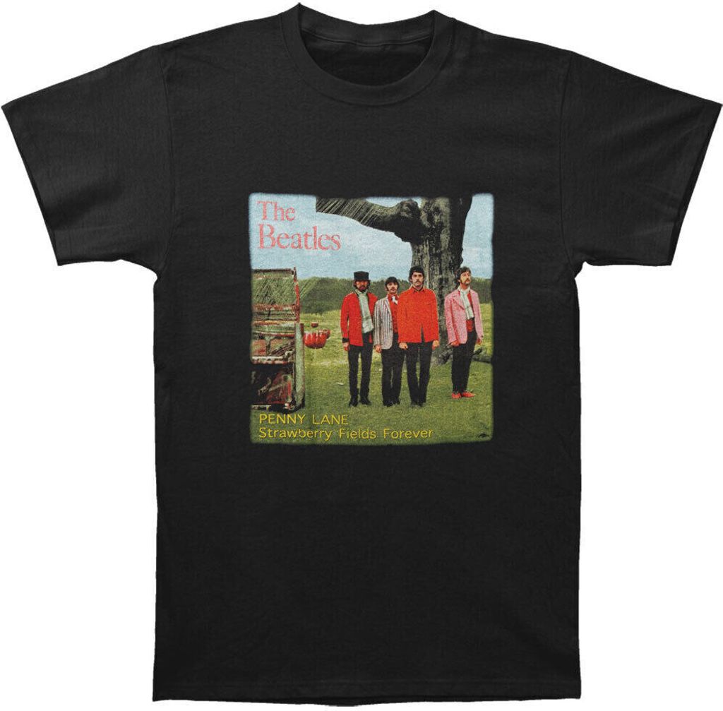 The Beatles - "Strawberry Fields Forever" T-Shirt für Herren/Damen Uni RO584 (XL) (Schwarz)