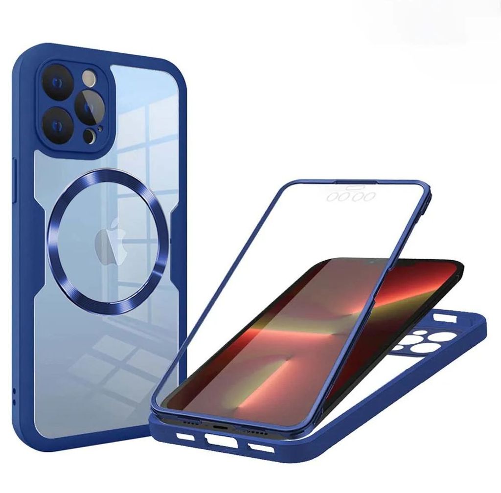 Techsuit ColorVerse 360 Hülle mit Schutzfolie und MagSafe für Apple iPhone 13 Pro - Blau