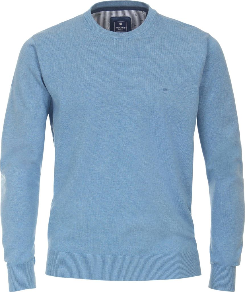 REDMOND Casual Herren Pullover Langarm Rundhals Comfort Hellblau XXL