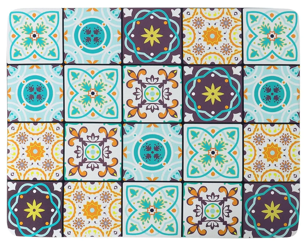 Tapis de bar pour machine à café bleu, protection plan de travail 50x40