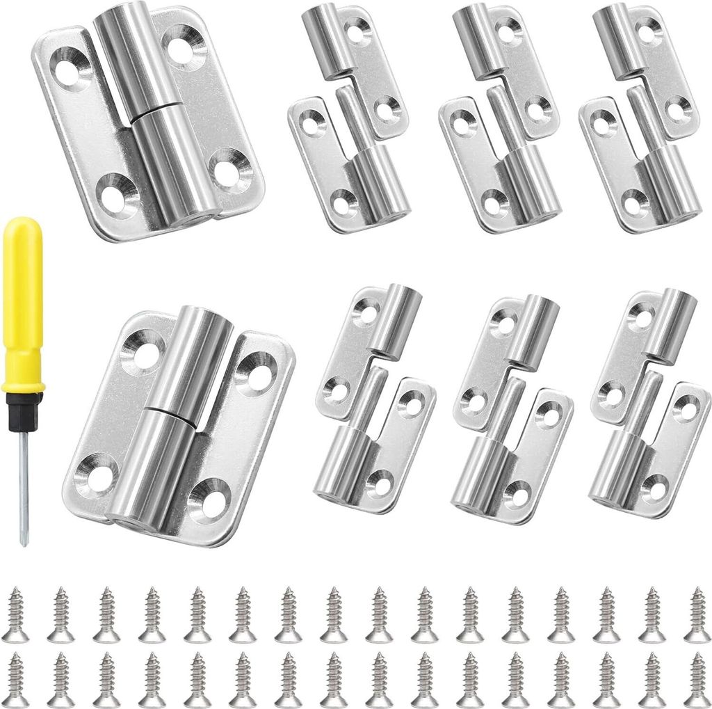 8 Stück abnehmbare Scharniere 3,8 cm Flaggenscharniere Abnehmbare Türscharniere Edelstahl 304 Abnehmbare Scharniere mit M4 x 16 Schrauben und Sch...