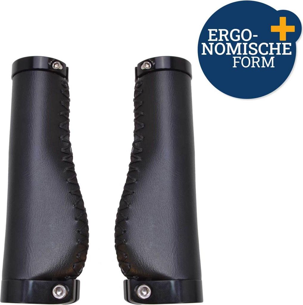 Set Fahrrad-Griffe Ergonomisch Leder-Optik Lenker-Griffe Produktbild 