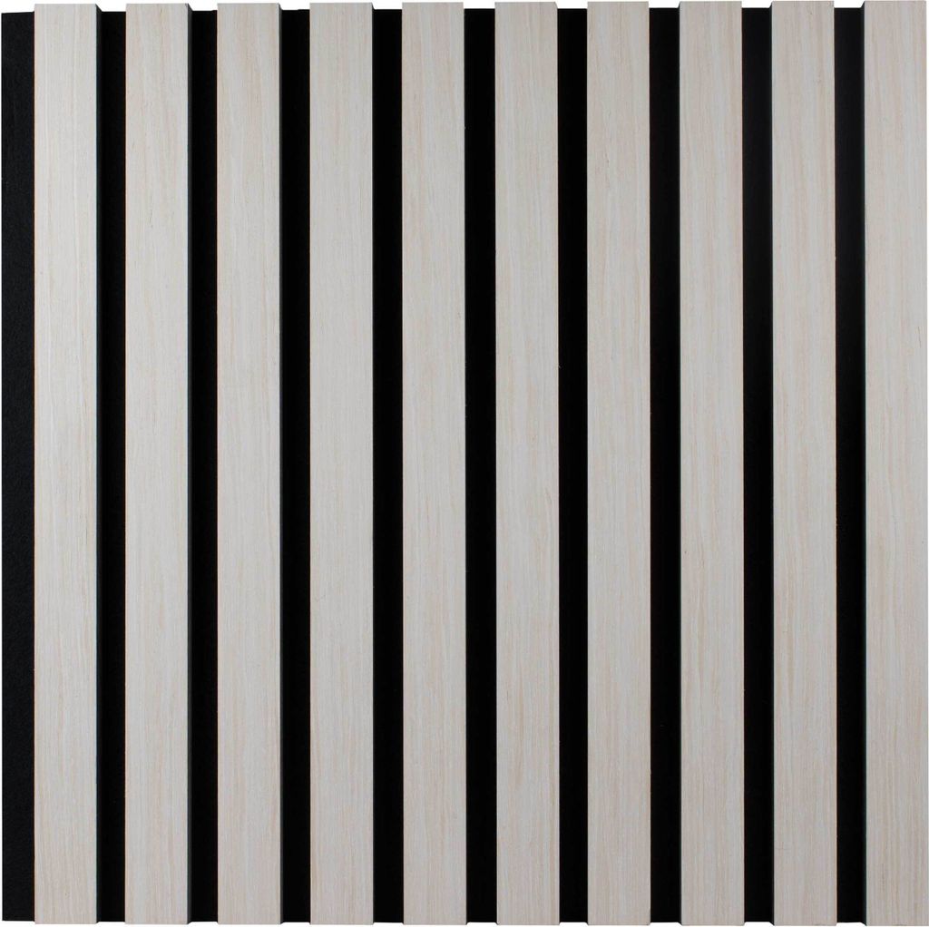 PROVISTON Akustik 3D Wandpaneele 400 x 400 x 21 mm Furnierte MDF Holzlamellen in der Farbe Eiche hell Filz-Untergrund als Trägermaterial