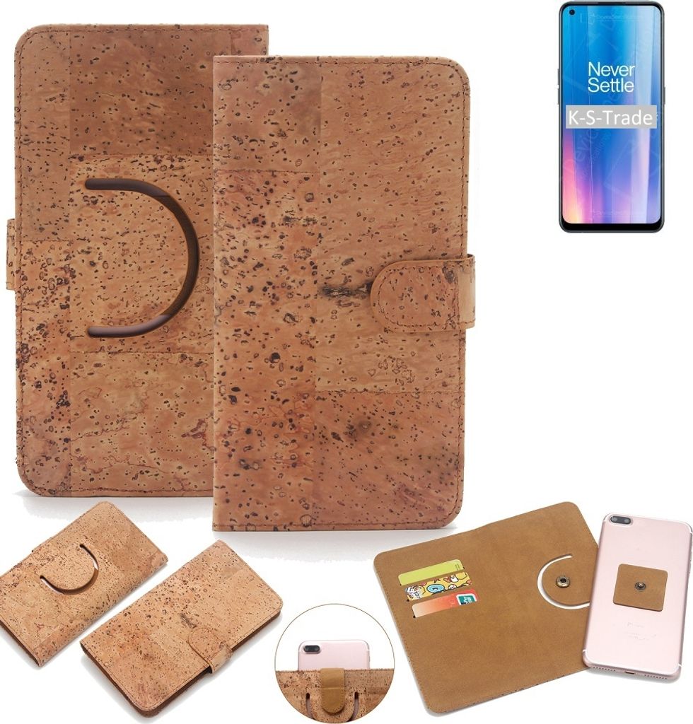 K-S-Trade Handy-Hülle Schutz-Hülle kompatibel mit OnePlus Nord CE 2 5G Handyhülle Schutzhülle Korkhülle Kork-Hülle 1x
