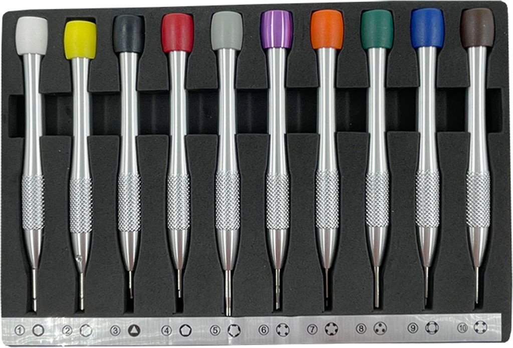SELVA Schraubendreher-Satz, Sortiment mit 10 Schraubendrehern, für verschiedene Marken, inklusive Etui