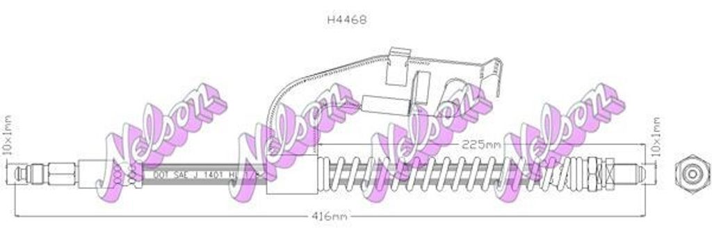 KAWE H4468 Bremsschlauch für FORD Fiesta Mk4 Schrägheck (JAS, JBS) Puma Schrägheck Fiesta Mk4 (J3S, J5S) Fiesta Mk4 Kastenwagen (JVS) für MAZDA
