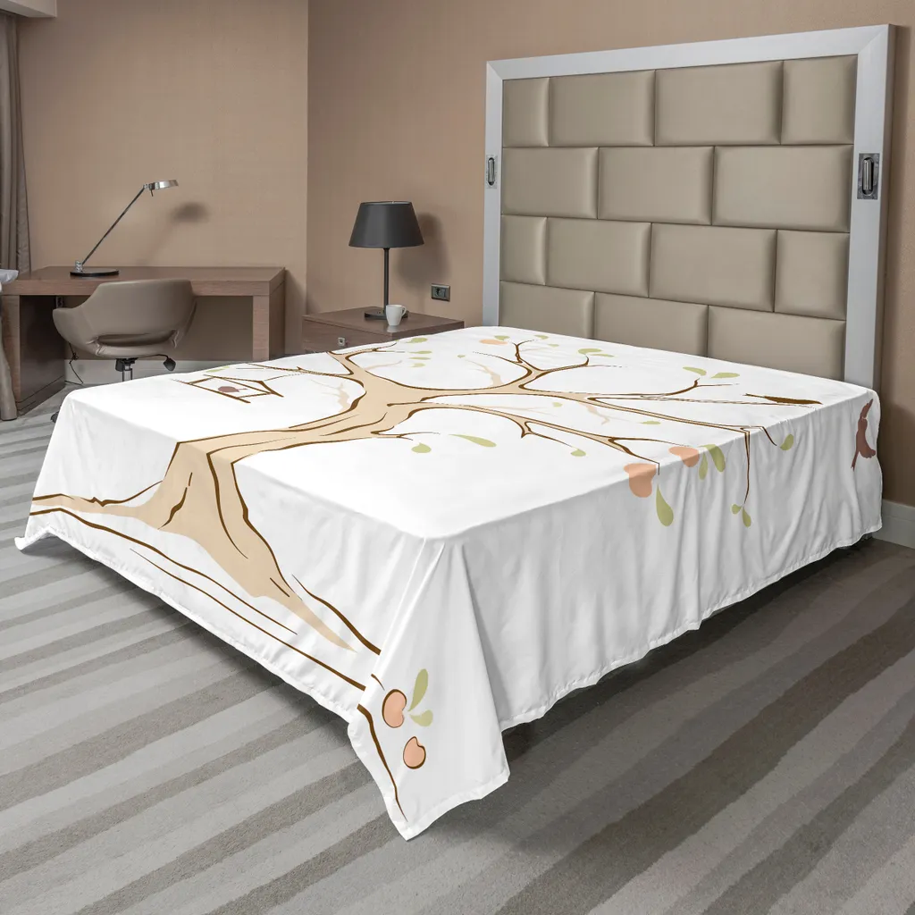 Drap de lit supérieur Arbre de Vie 275x260cm décoratif effet graphique