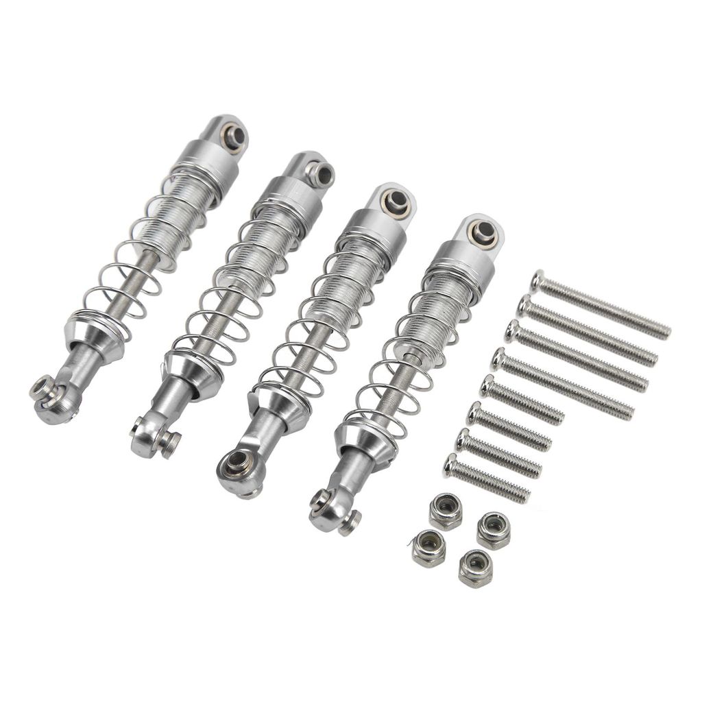 2 Paar Alu-Stoßdämpfer 60mm, für WPL C14/C24/MN/D90/99S RC-Autos, Silber, Tuning-Ersatzteile