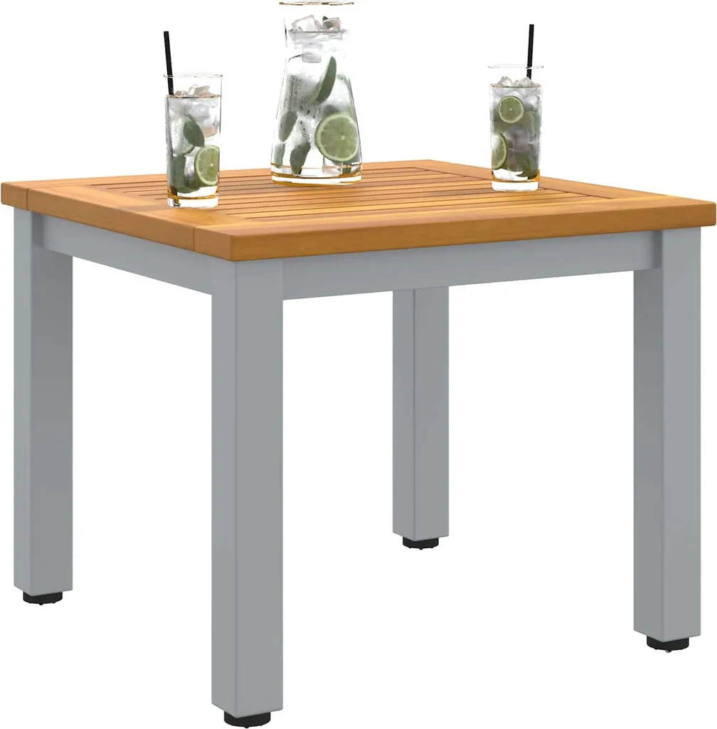 Table basse d'extérieur stable et compacte 45 cm grise gain de place