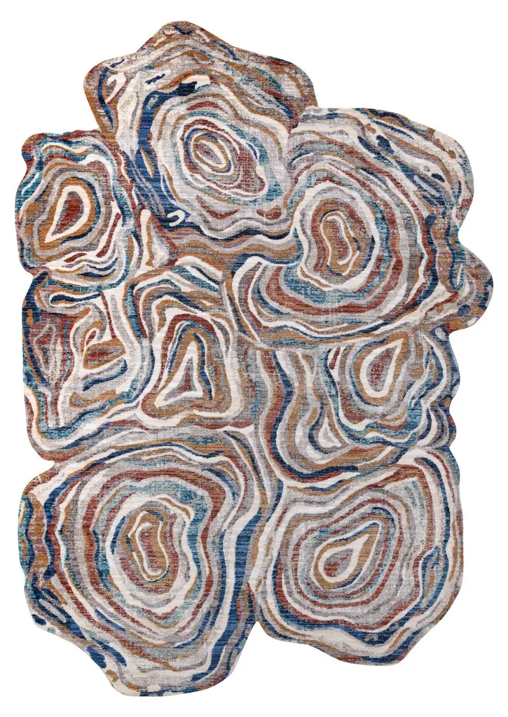 Tapis moderne pour salon spacieux TINE forme organique terre cuite 195x290