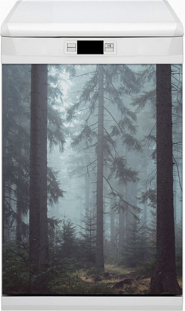 Geschirrspüle Magnet für Spülmaschine Magnetmatte Küche Magnete Dekorative 45x80 cm - Nebliger Wald