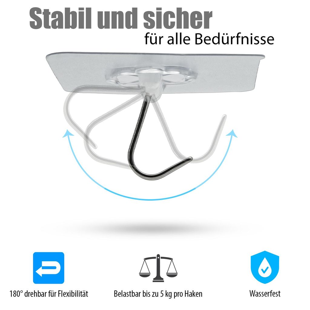 Artibetter 30 Selbstklebende Bilderhaken | Extra Stark & Rückstandsfrei | Für Teller, Bilder & Deko