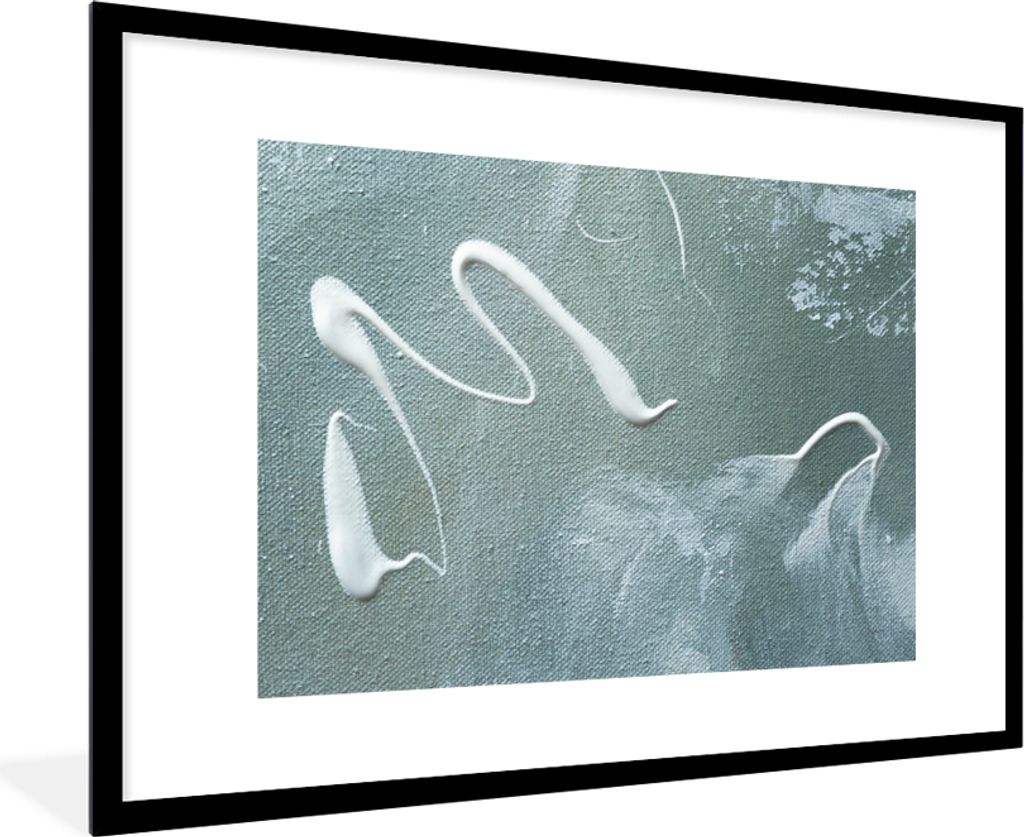 MuchoWow Gerahmtes Poster Acrylfarbe - Gestaltung - Abstrakt 90x60 cm - Poster mit Schwarzem Bilderrahmen Wandposter Rahmen Foto Bilder - Wanddek...