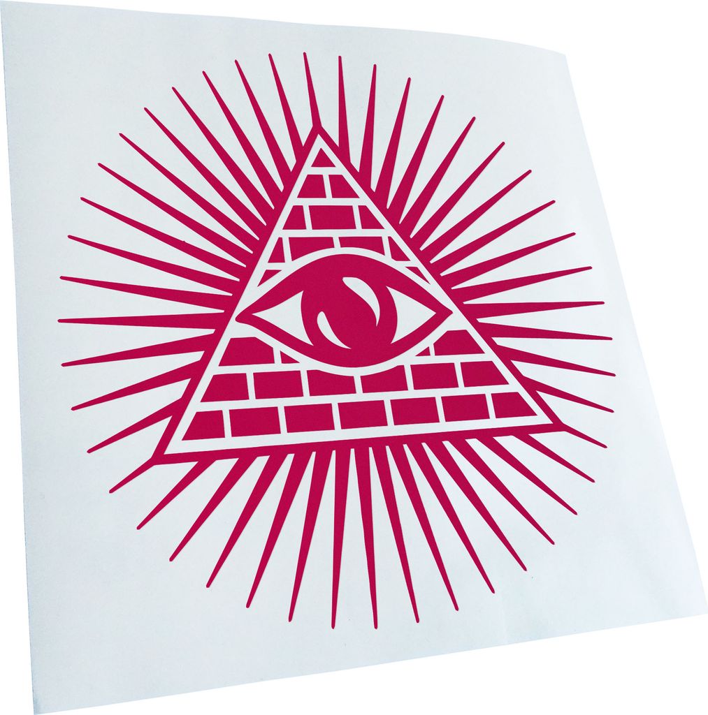 Kiwistar - Autoaufkleber - Auge der Vorsehung II - Pink - 60x60cm - Aufkleber für Auto, Laptop, Fahrrad, LKW, Motorrad mehrfarbig JDM Decal Racing