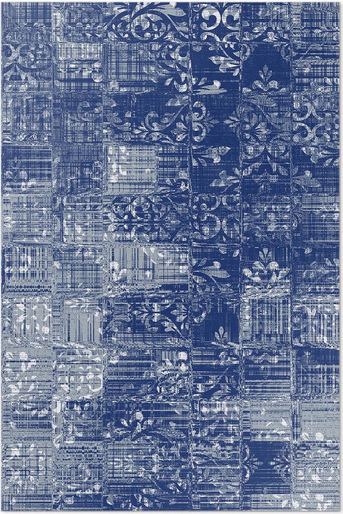 Chaotische Stoffimitation Fliesen – Vinyl Fußmatte – 100x150 cm – Rutschfest, Pflegeleicht & Langlebig