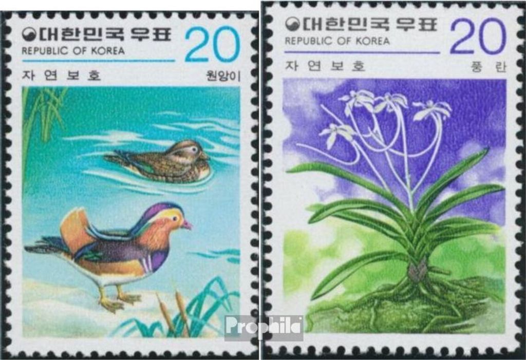 Briefmarken Süd-Korea 1979 Mi 1160-1161 (kompl.Ausg.) postfrisch Naturschutz
