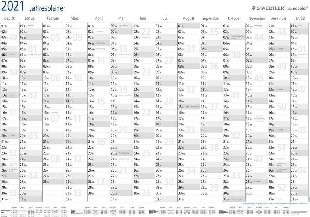Staedtler Lumocolor year planner 641 YP, Czarny, Biały, Zdjęcie produktu 