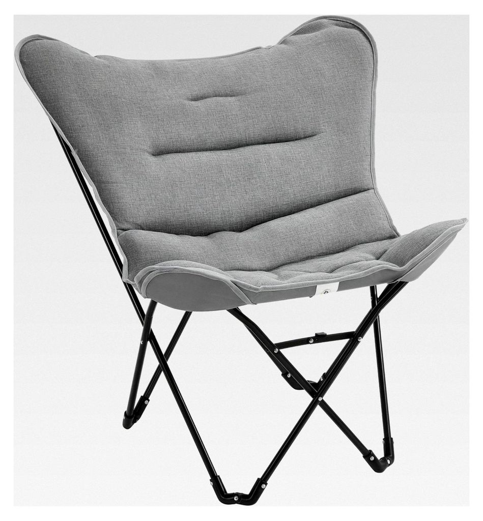 Tragbarer klappbarer Campingstuhl Gartensessel Regiestuhl Klappsessel modernes Design für Outdoor-Picknick max. Belastung 120 kg Hellgrau 88 x 74 ...