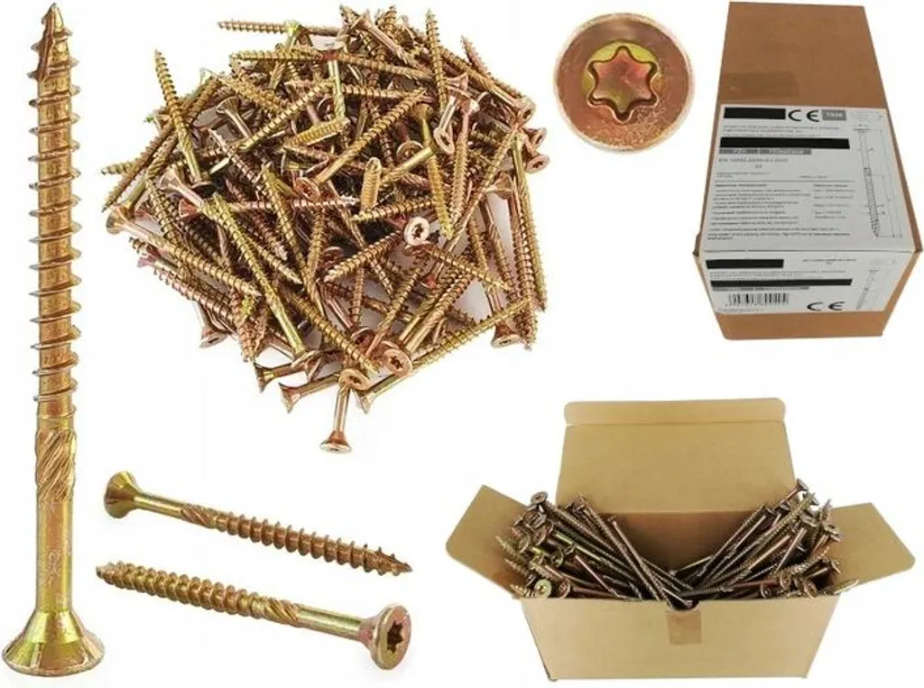 Vis cheminées 8x160 Torx haute résistance pour bois - Pack de 50