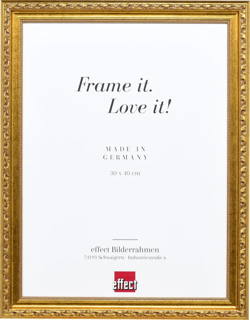 Cornice Barocca Effetto Legno 20x28 - Oro Antico per Quadri e Diplomi