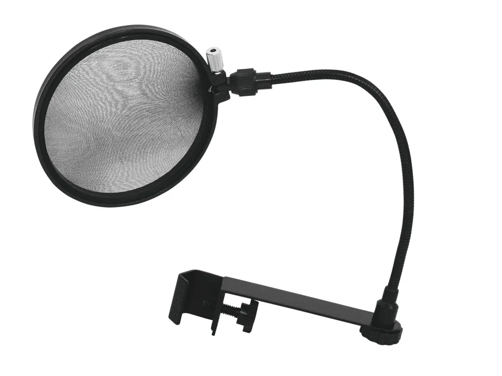 Double Filtre Anti-Pop Omnitronic 6000624N avec Bras de Fixation Noir