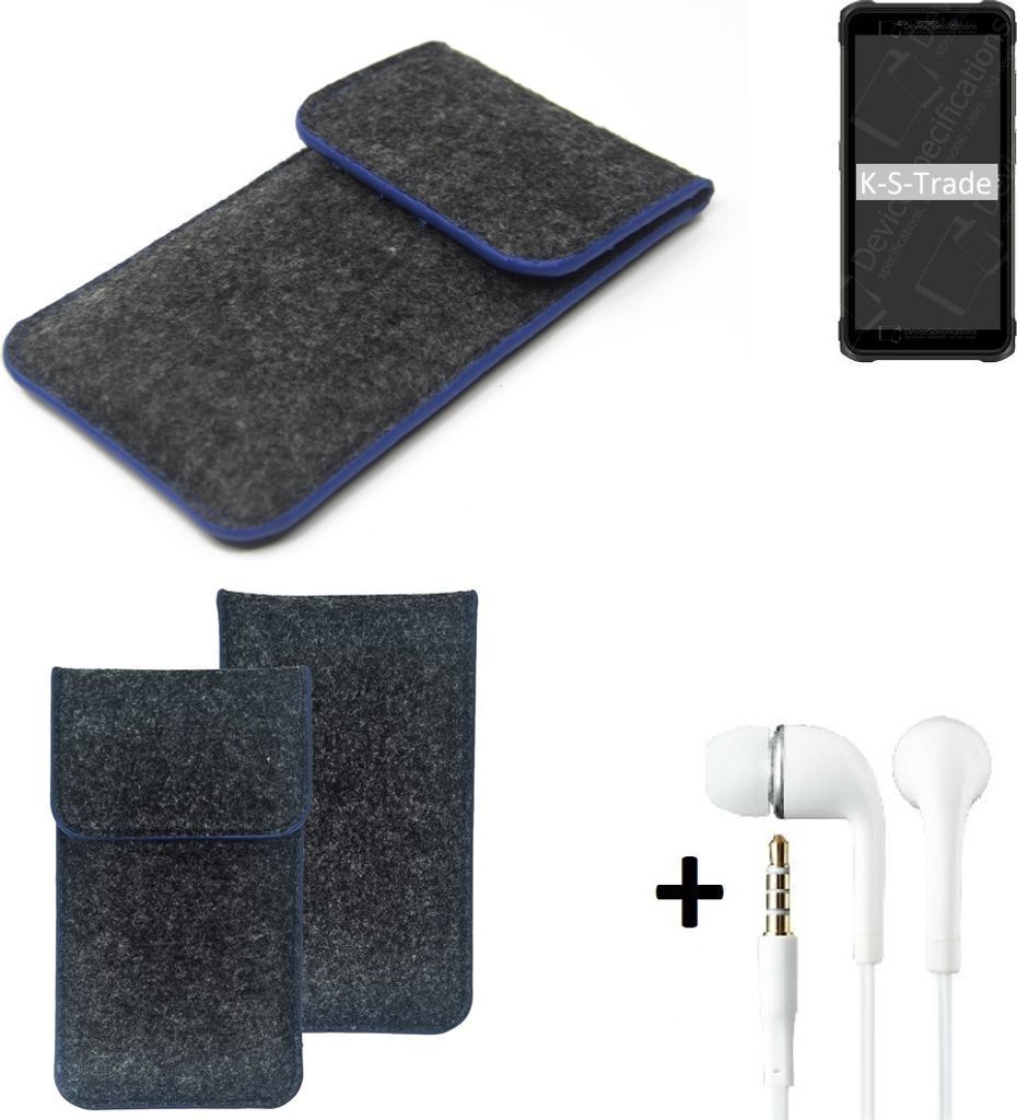 K-S-Trade Handy Schutz Hülle kompatibel mit Ulefone Armor X10 Pro Schutzhülle Handyhülle Filztasche Pouch Tasche Case Sleeve Filzhülle dunkelgrau,