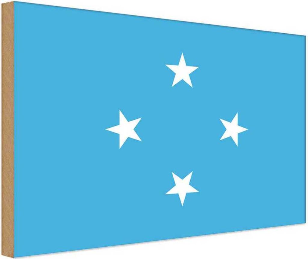 vianmo Holzschild 12x18 cm Mikronesiens Micronesia Flagge Fahne Wappen