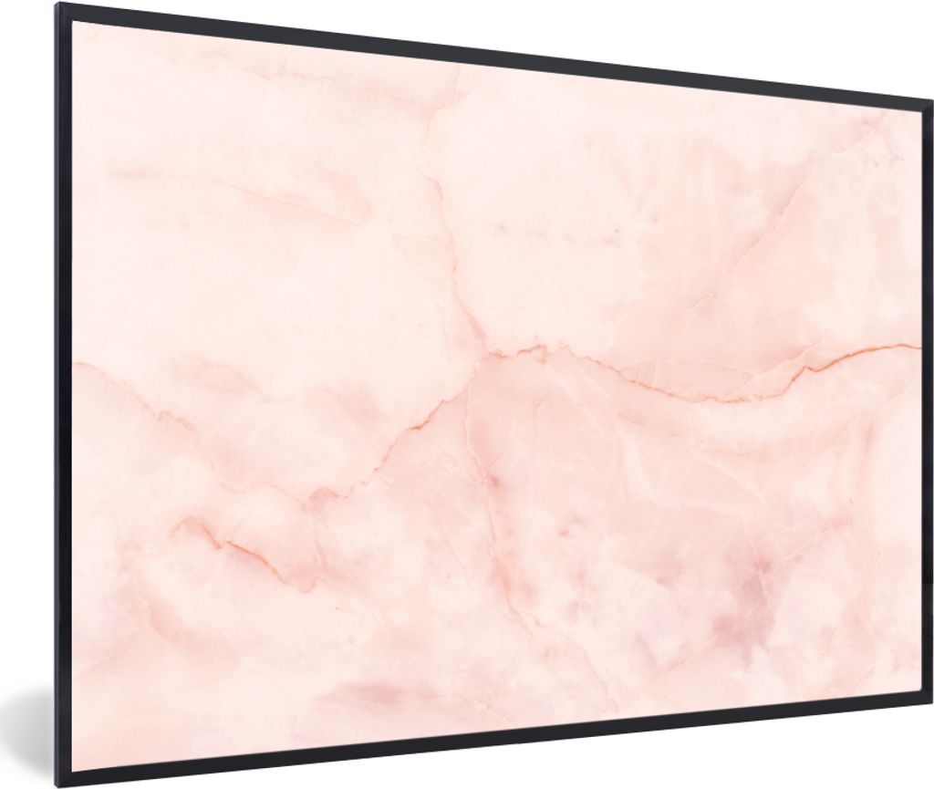 MuchoWow MuchoWow Gerahmtes Poster Marmor - Rosa - Linie 30x20 cm - Poster mit zchwarzem Bilderrahmen - Kunstdruck - Bild-Poster
