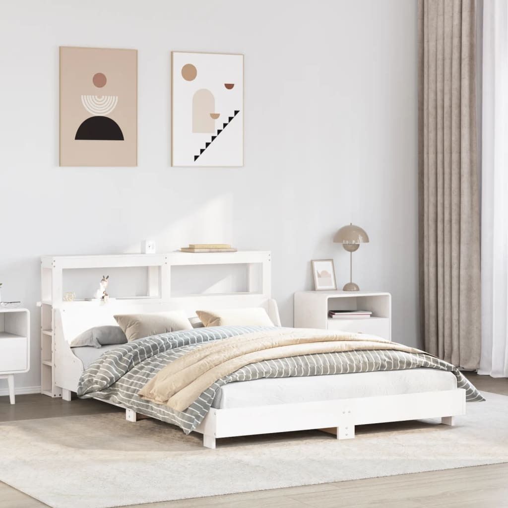 Maison Exclusive - Massivholzbett ohne Matratze Weiß 150x200 cm Kiefernholz