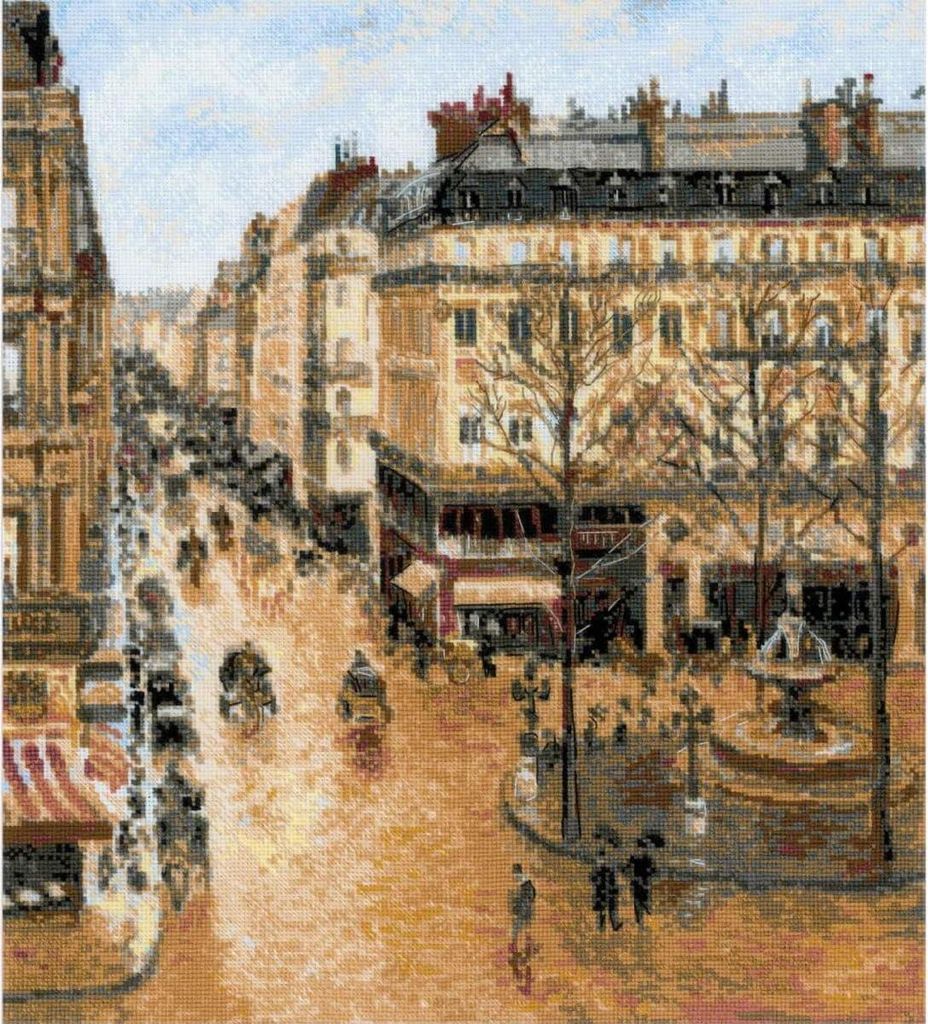 Auslaufmodell Riolis Kreuzstich Set "Saint-Honore-Straße nach C.Pissarros Gemälde", Zählmuster, 40x50cm