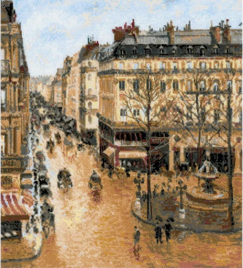 Kit Broderie Point de Croix pour Déco Murale Paris Rue Saint-Honoré
