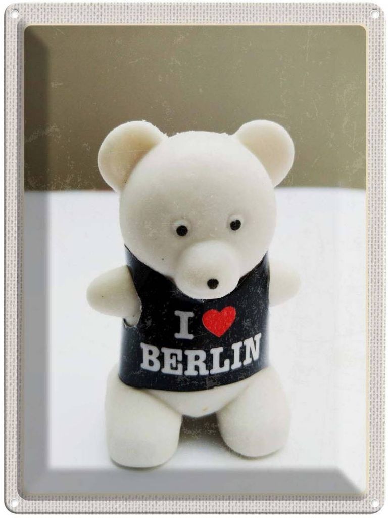 vianmo Blechschild 40x30 cm Berlin Deutschland Eisbär Knut Bildmotiv Reisemotiv Abenteuer Reisen Urlaub