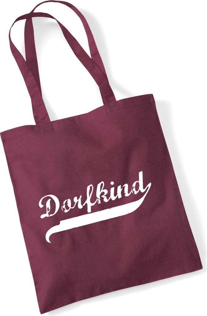 Huuraa Jutebeutel Dorfkind Vintage 10 Liter Burgundy Baumwolle Tasche Geschenkidee