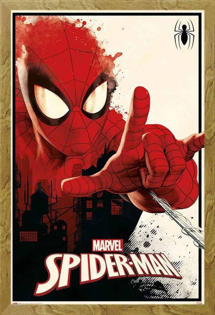 Cornice Shinsuke® Rovere 61x91,5 + Poster Spider-Man Thwip Marvel