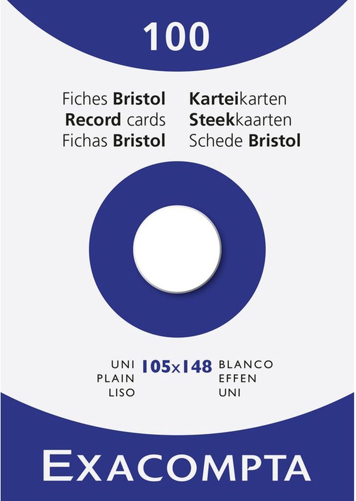 EXACOMPTA Karteikarten DIN A6 blanko weiß 100 Karteikarten Produktbild 