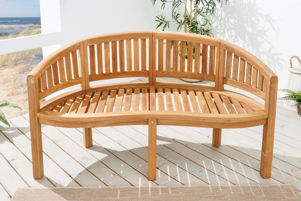 Massive Gartenbank EMPIRE TEAK 150cm natur Teakholz Produktbild 3