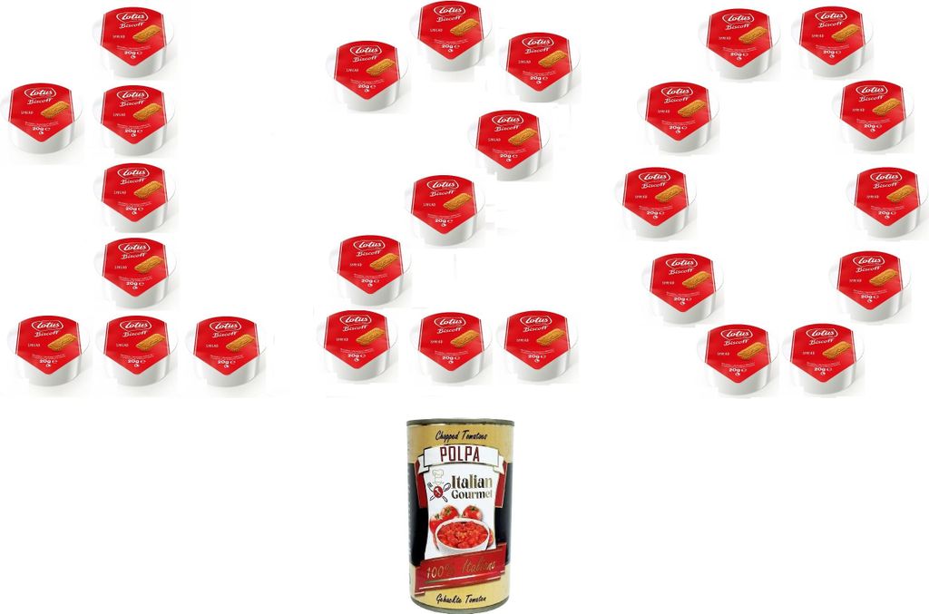 Lotus Biscoff Crema Spalmabile Monodose Einzeldosis streichfähige Creme 120 x 20g+ Italian Gourmet polpa 400g