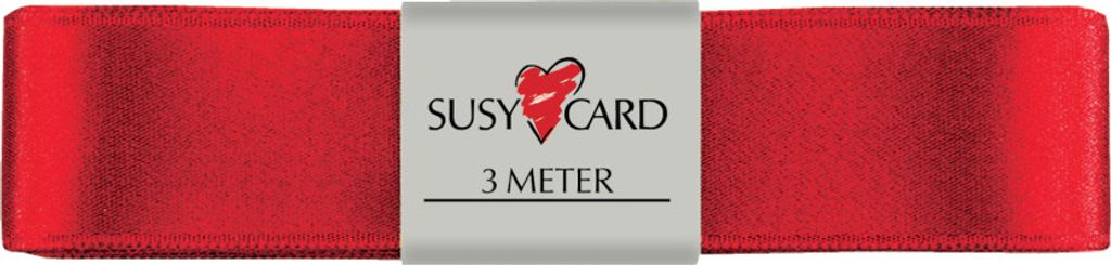 SUSY CARD Geschenkband "Doppelsatin" 25 mm x 3 m rot